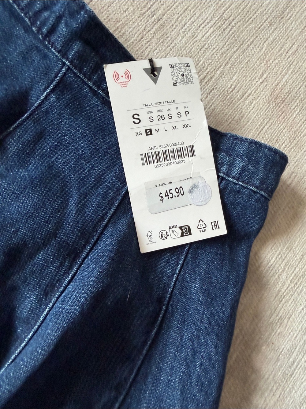 Zara Denim Mini Skirt Small - Picture 2 of 3